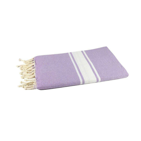 fouta flat weave lilac color folded beach towel style - BY FOUTAS