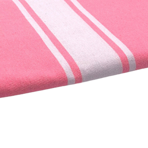 zoom on the beach fouta flat weave color pink fluo - BY FOUTAS