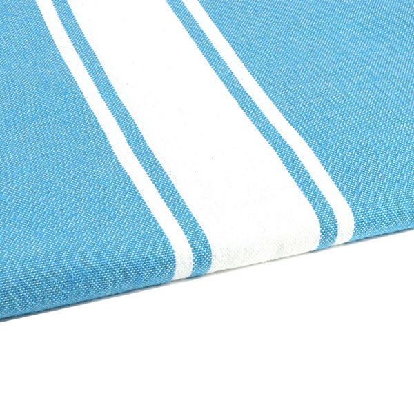 zoom on the beach fouta flat weave turquoise color - BY FOUTAS