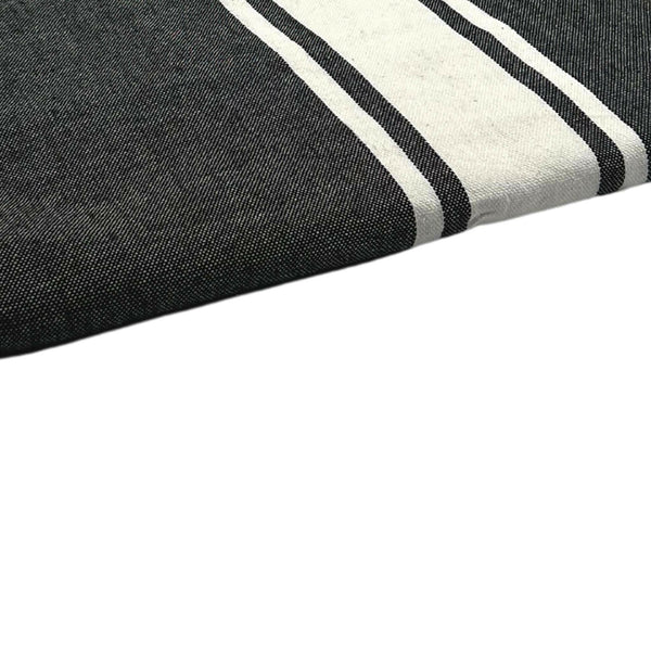 zoom on the beach fouta flat weave color black - BY FOUTAS