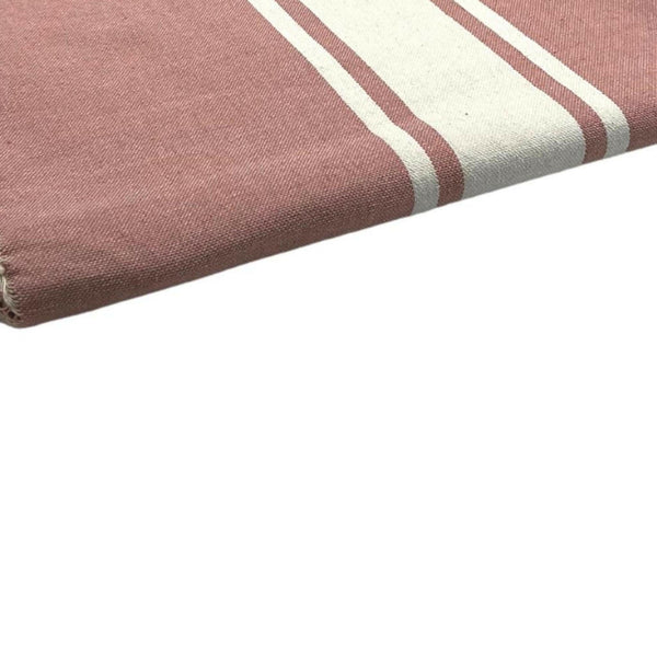 zoom on the beach fouta flat weave in powder pink - BY FOUTAS