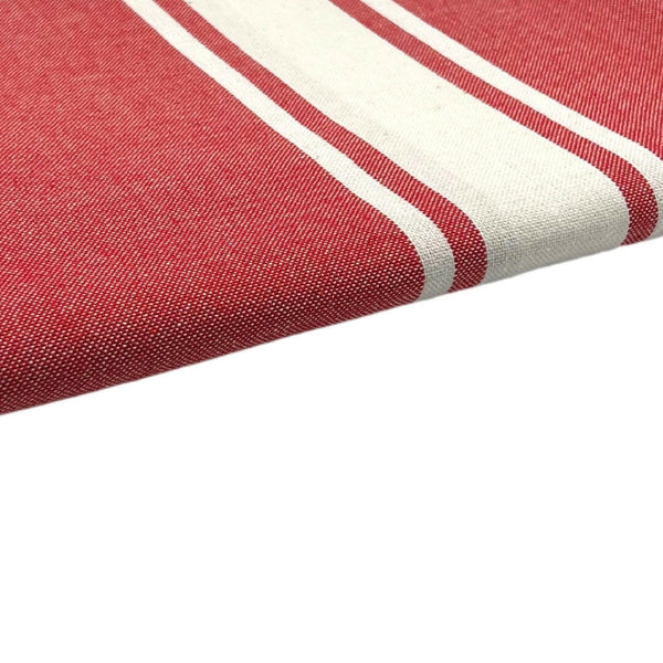 zoom on the beach fouta flat weave red color - BY FOUTAS