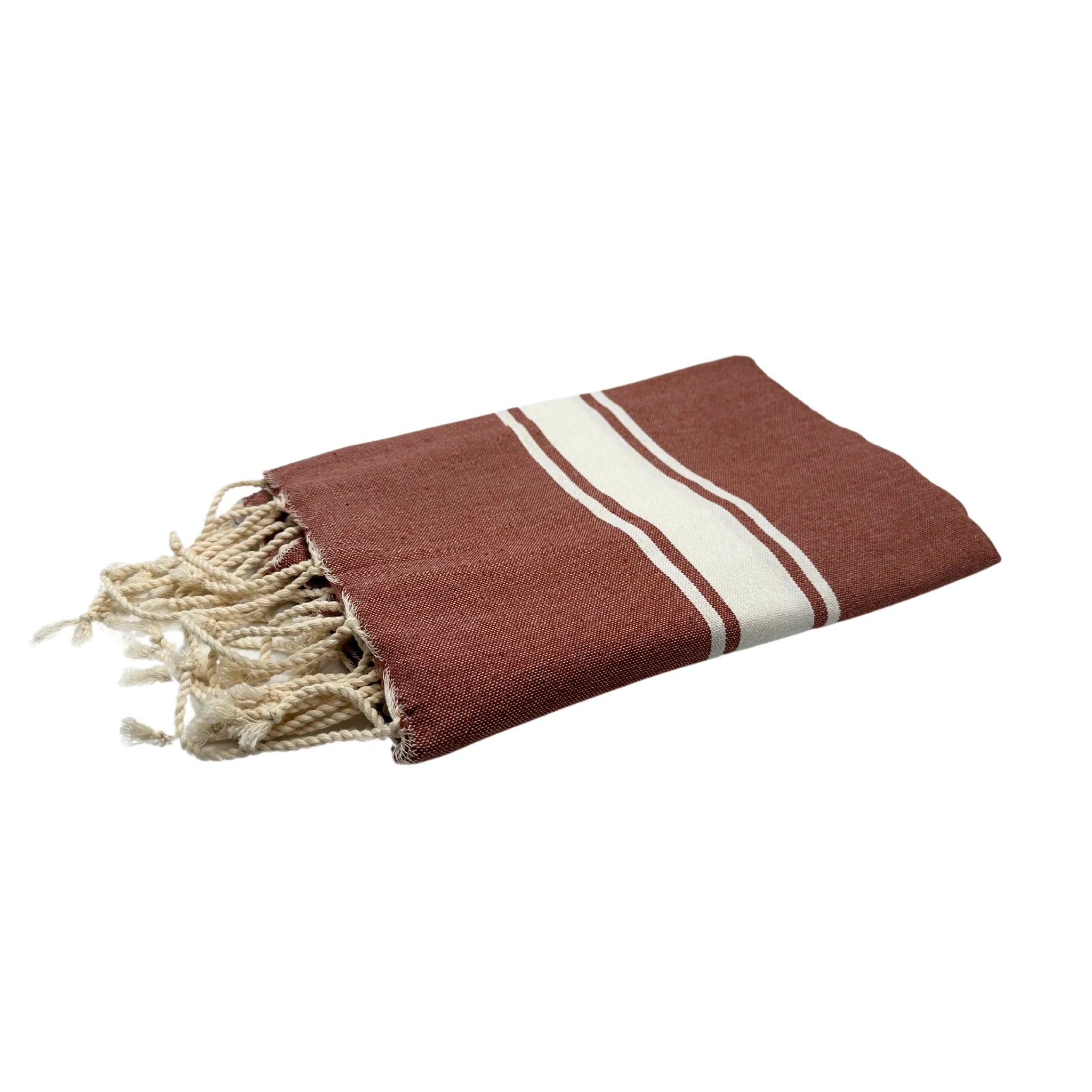 Fouta classica in terracotta appesa in bagno - BY FOUTAS