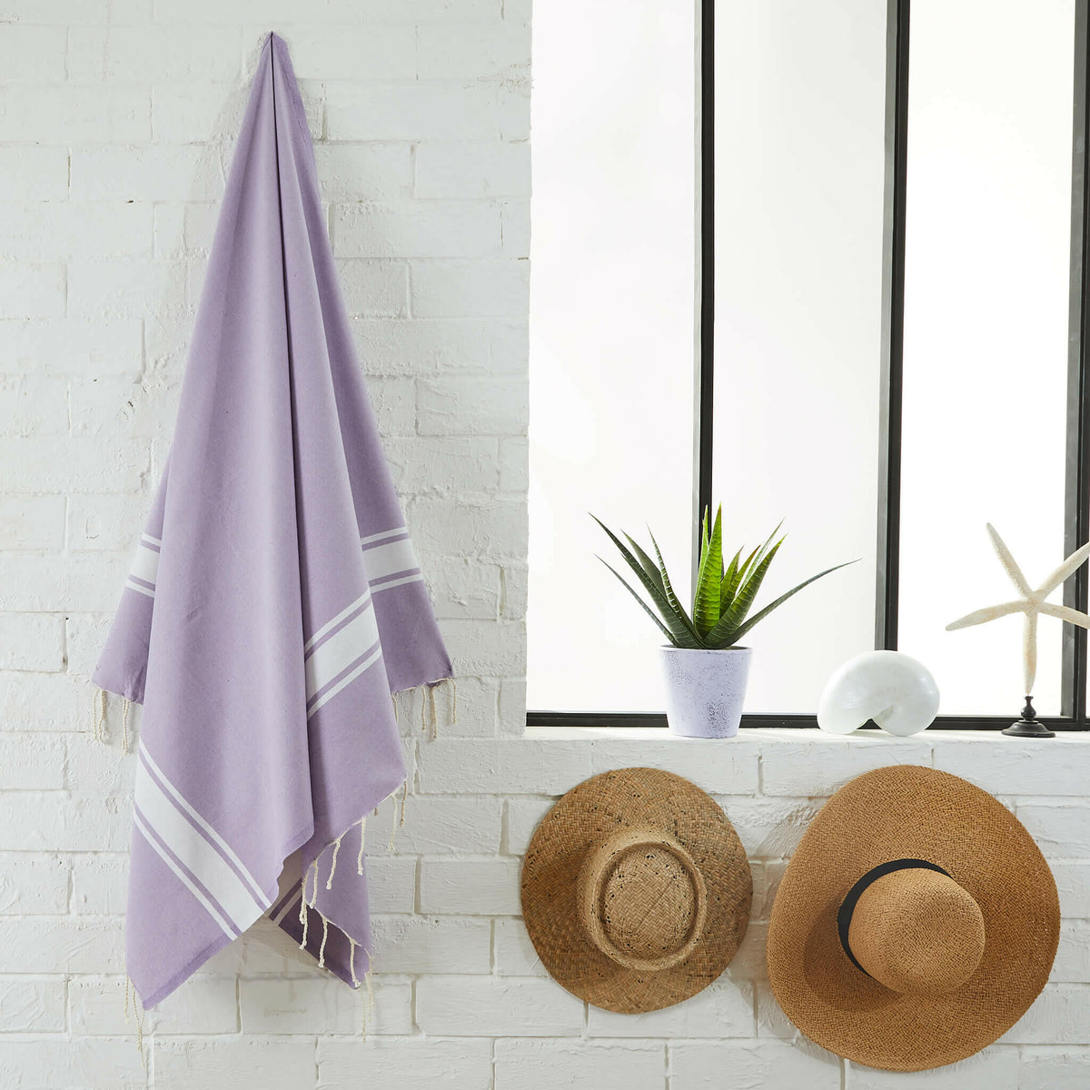 Telo mare ametista viola 100x200 cm - 100 % Cotone - FOUTA TUNISIA