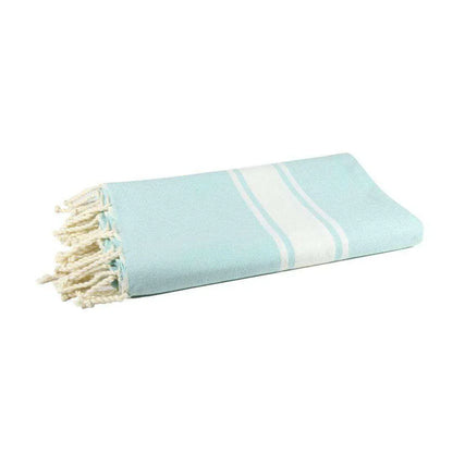 Fouta Tissage Plat Aqua - 100 x 200 cm | Serviette de plage