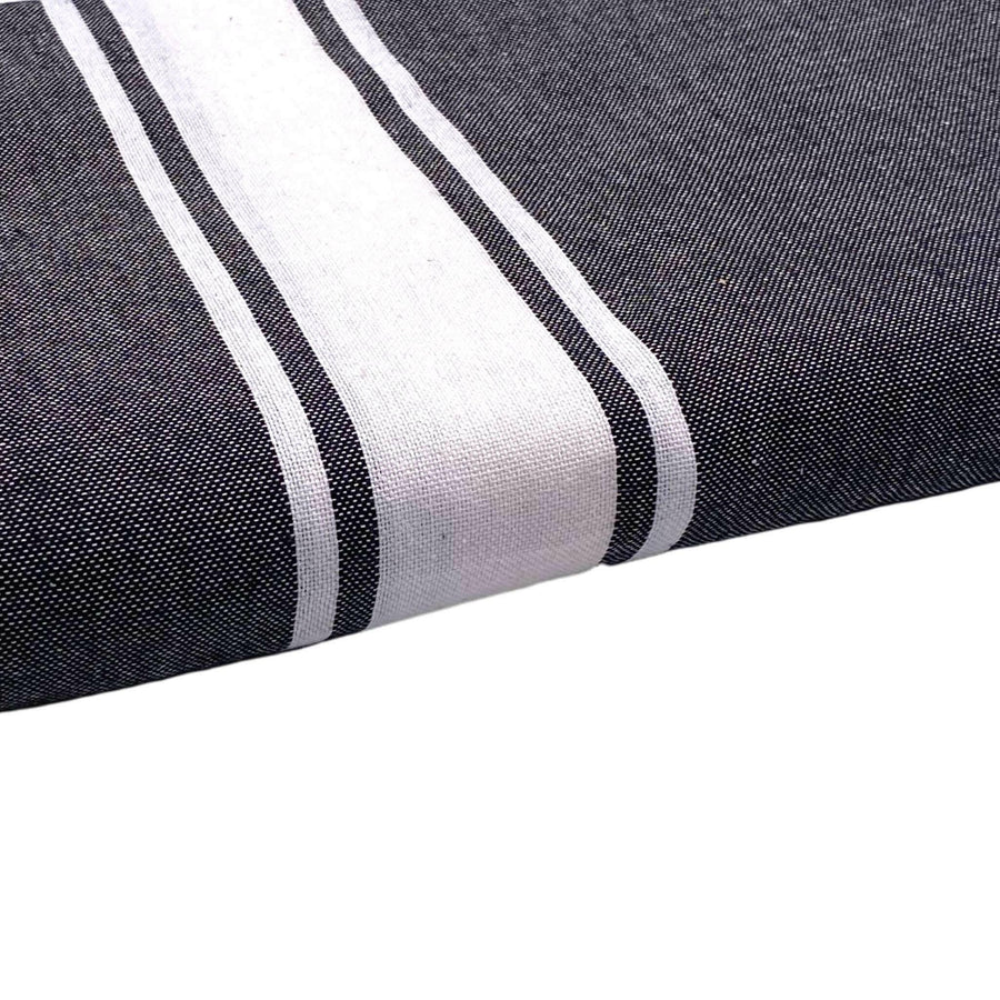 Fouta XXL Classique Noir - 200 x 300 cm | Grande Serviette de Plage | Jeté de canapé