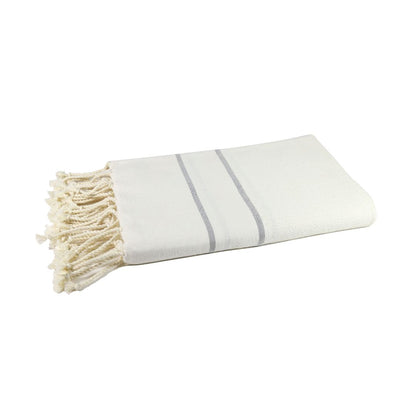 Fouta Chevrons Blanche - 100 x 200 cm | Serviette de plage