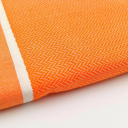 Fouta Chevrons Orange - 100 x 200 cm | Serviette de plage