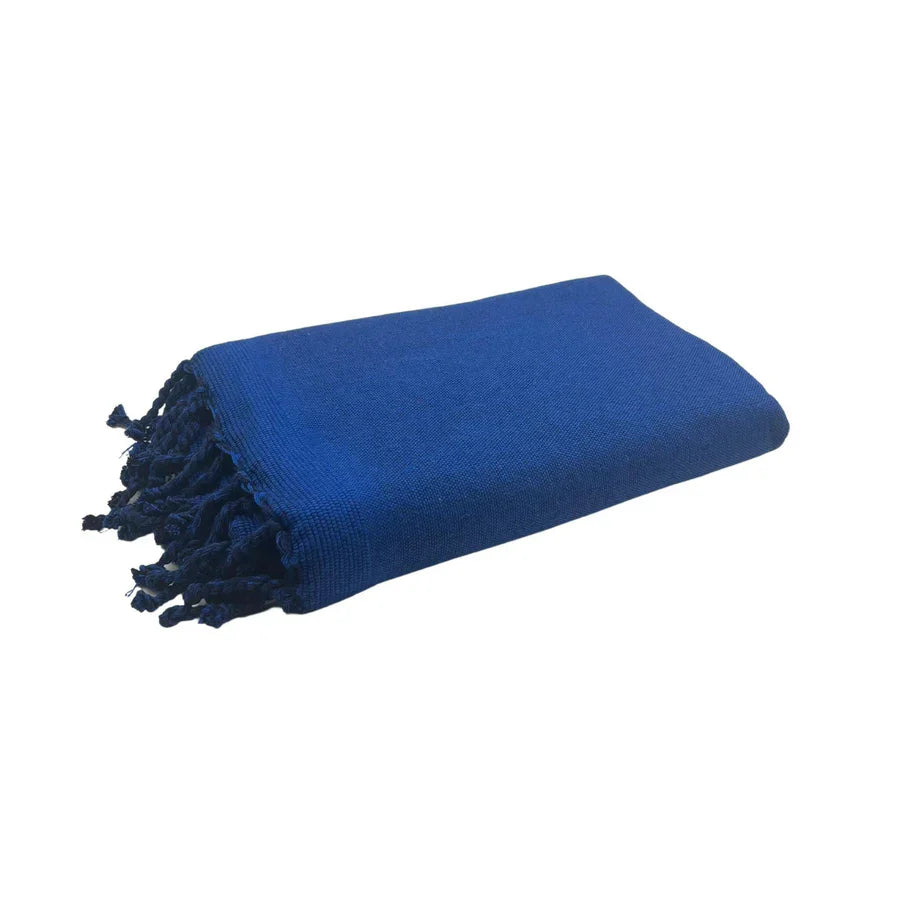 Fouta Eponge Unie Bleu océan - 100 x 200 cm | Serviette de bain