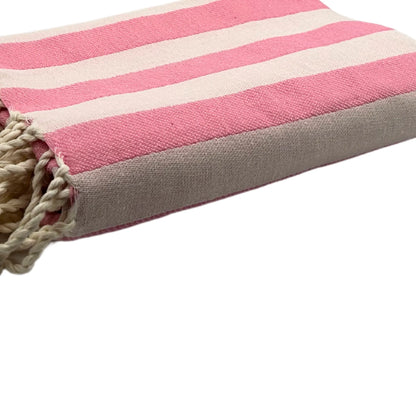 Zoom sur la Fouta Positano Rose - BY FOUTAS