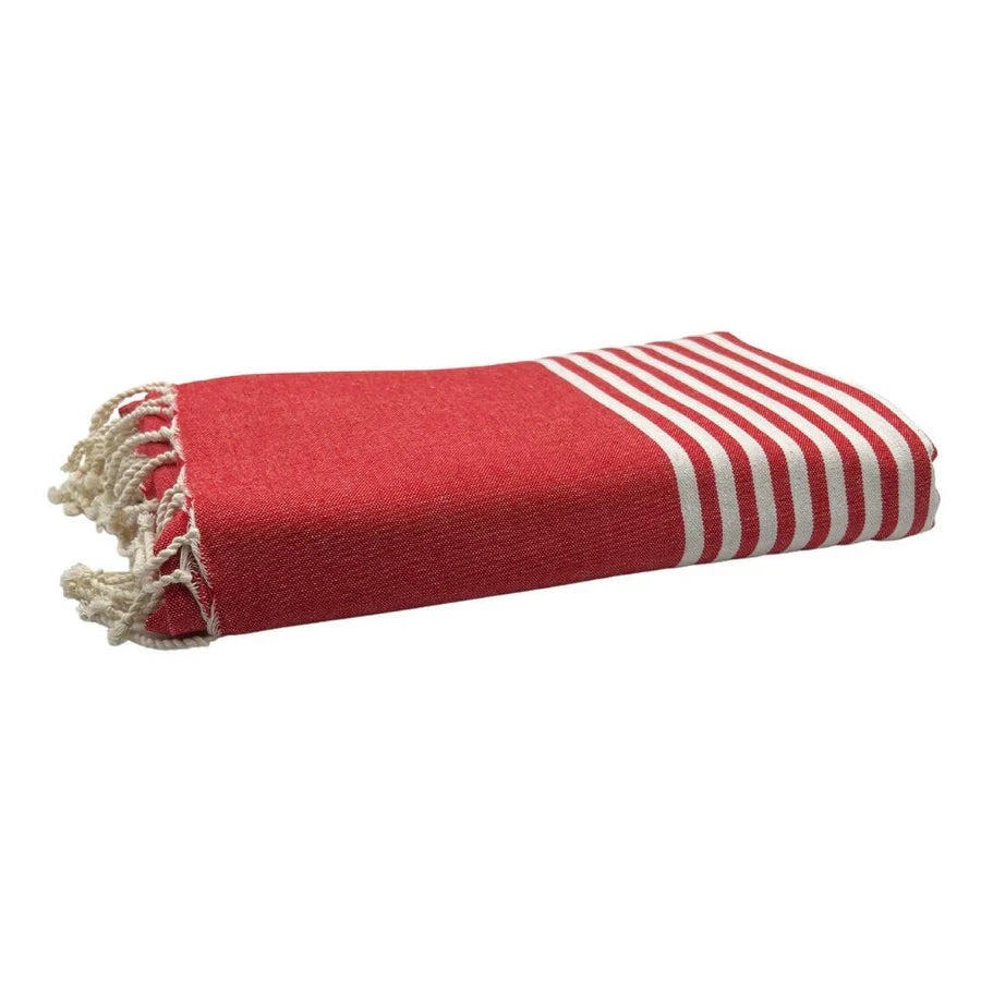 Fouta XXL Arthur Rouge - 200 x 300 cm | Grande Serviette de Plage | Jeté de canapé