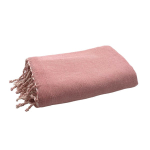 fouta Solido telo di spugna rosa piegato come asciugamano da bagno - BY FOUTAS