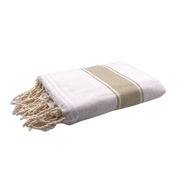 fouta Sponge color sahara folded as a bath towel - BY FOUTAS