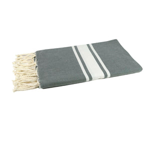 fouta flat weave olive color folded beach towel style - BY FOUTAS