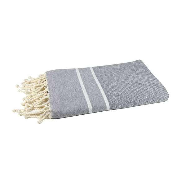fouta Chevron color gray folded beach towel - BY FOUTAS