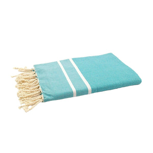 fouta Chevron couleur bora pliée façon serviette de plage - BY FOUTAS