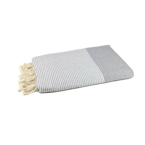 fouta Honeycomb gray color folded beach towel style - BY FOUTAS