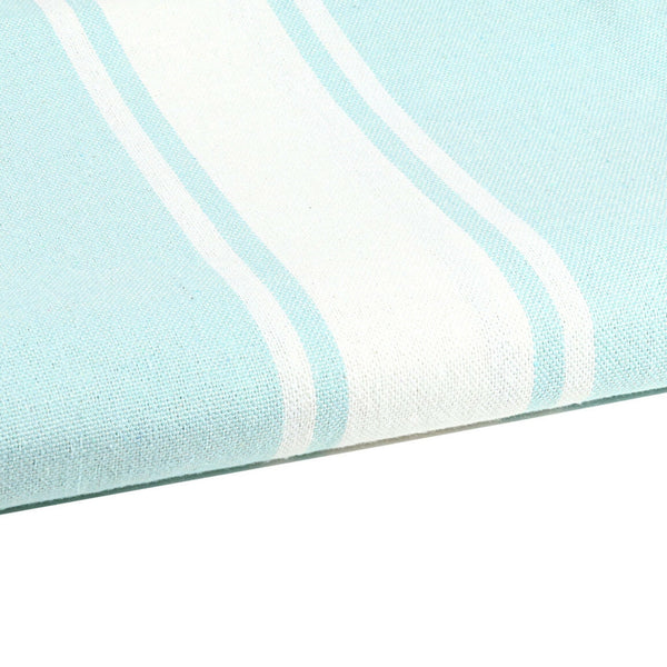 zoom on the beach fouta flat weave color aqua - BY FOUTAS