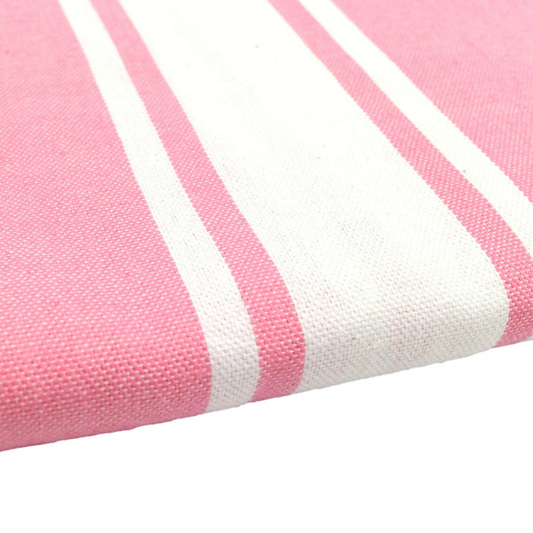 zoom on the beach fouta flat weave color pink candy - BY FOUTAS