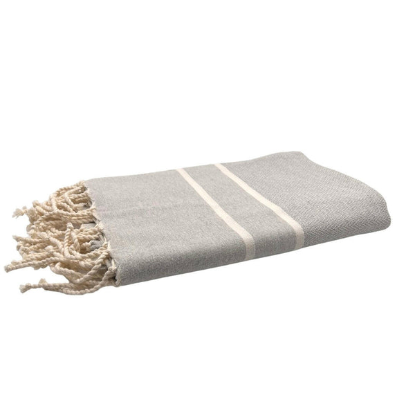 fouta Chevron color gray folded beach towel - BY FOUTAS