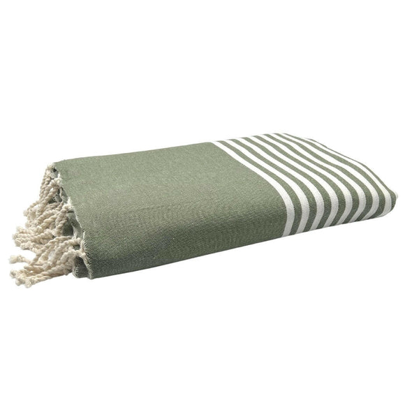 fouta XXL Arthur olive color folded beach towel style - BY FOUTAS