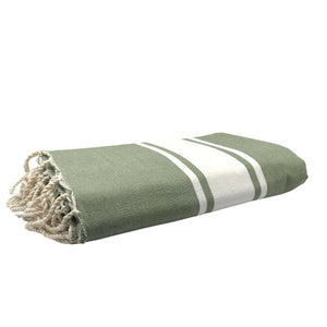 fouta XXL flat weave olive color folded beach towel style - BY FOUTAS