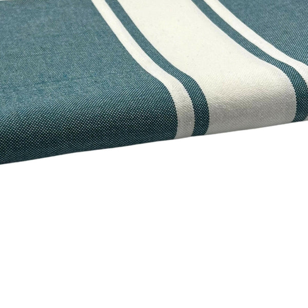 zoom on the beach fouta flat weave color blue duck - BY FOUTAS