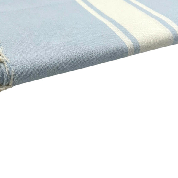 zoom on the beach fouta flat weave sky blue color - BY FOUTAS