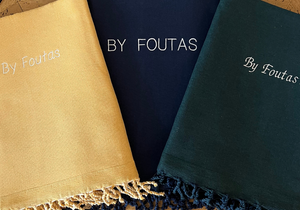 Foutas frottee einfarbig personalisiert mit einer Stickerei -. BY FOUTAS