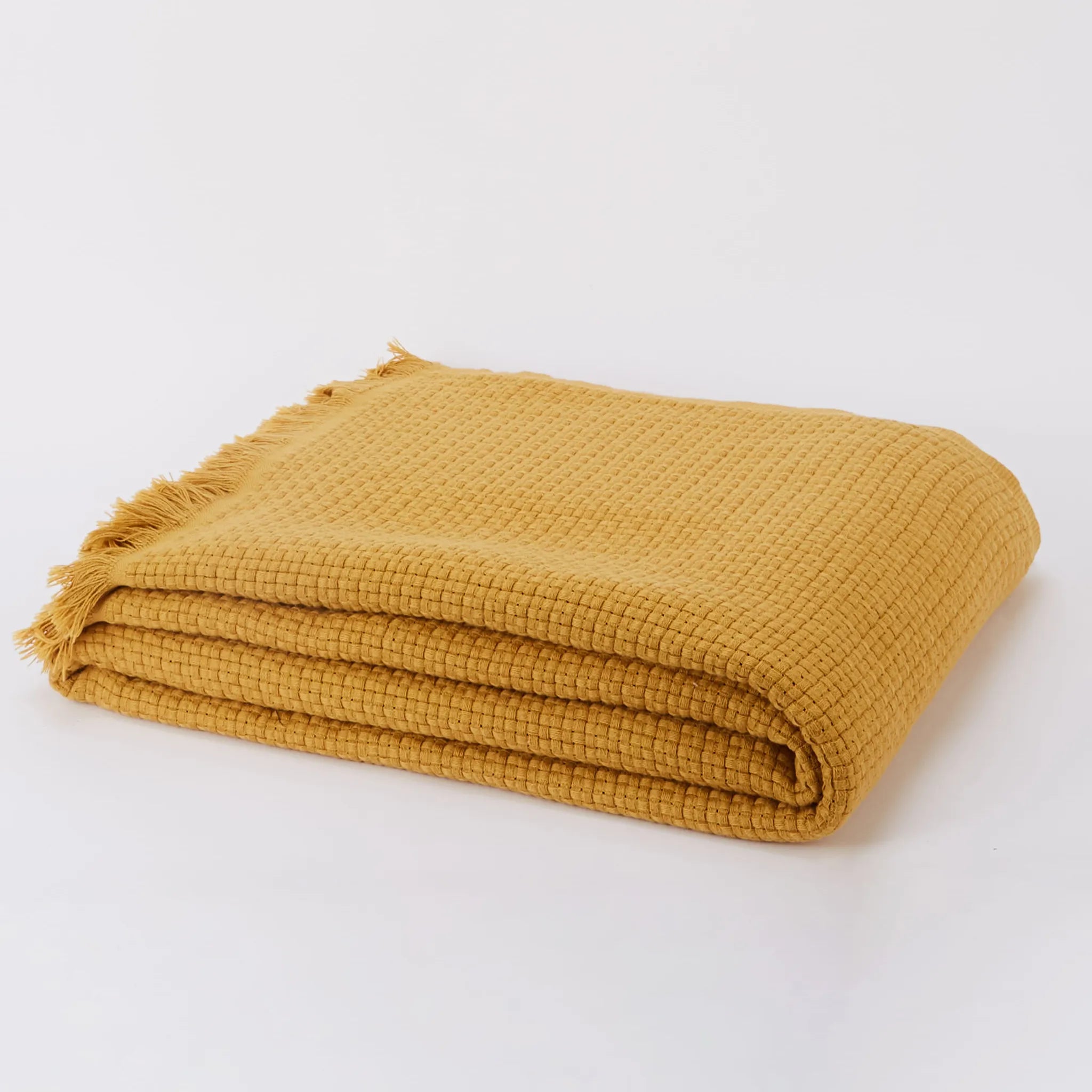 Marceau Throw - 100% Organic Cotton - Mustard Yellow