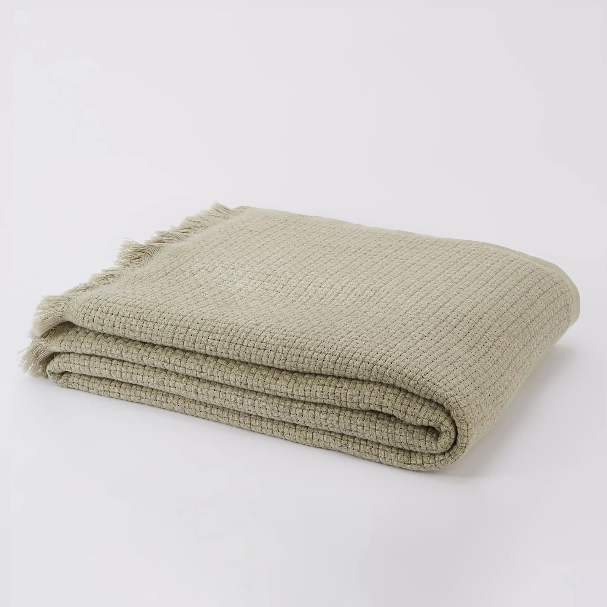 Marceau Throw - 100% Organic Cotton - Olive Green