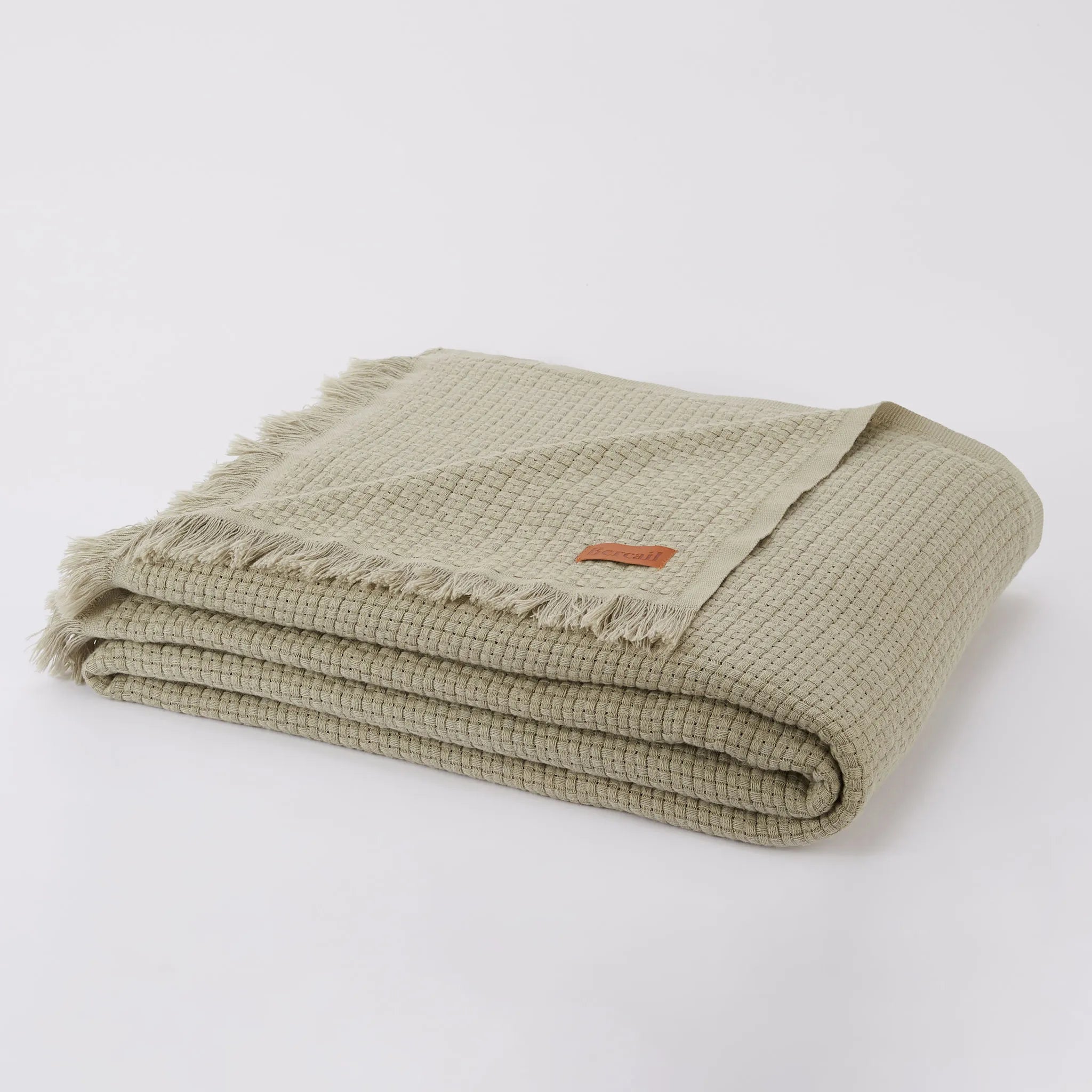 Marceau Throw - 100% Organic Cotton - Olive Green