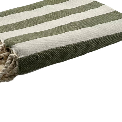 Focus on the Positano Olive Green Fouta - BY FOUTAS