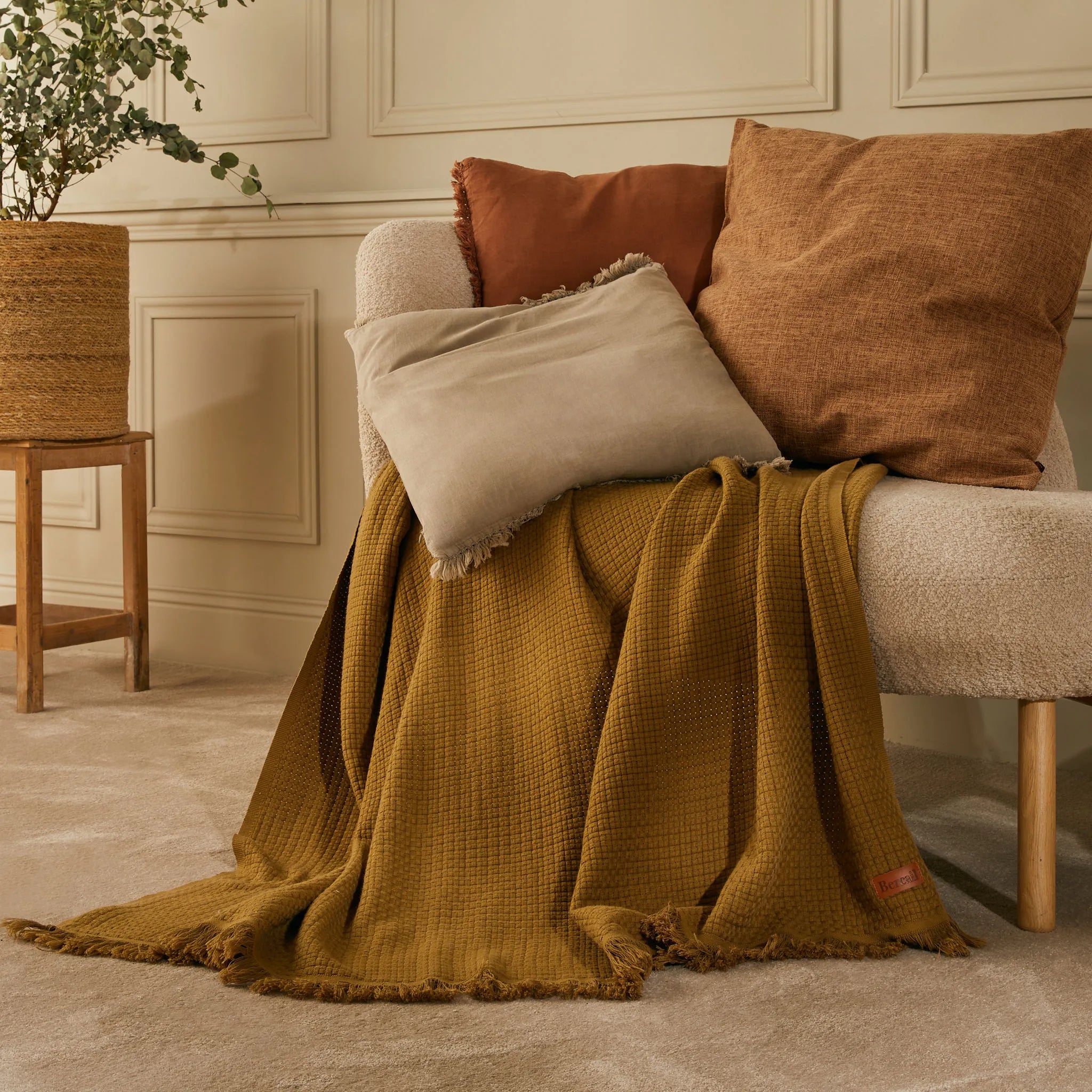 Marceau Throw - 100% Organic Cotton - Butternut