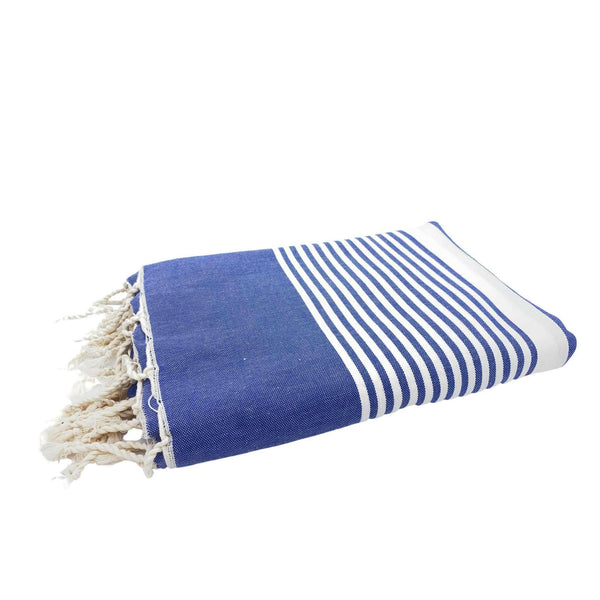 fouta XXL Arthur ocean blue folded beach towel style - BY FOUTAS