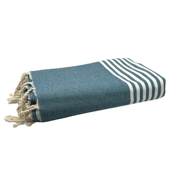 fouta XXL Arthur blue duck folded beach towel style - BY FOUTAS