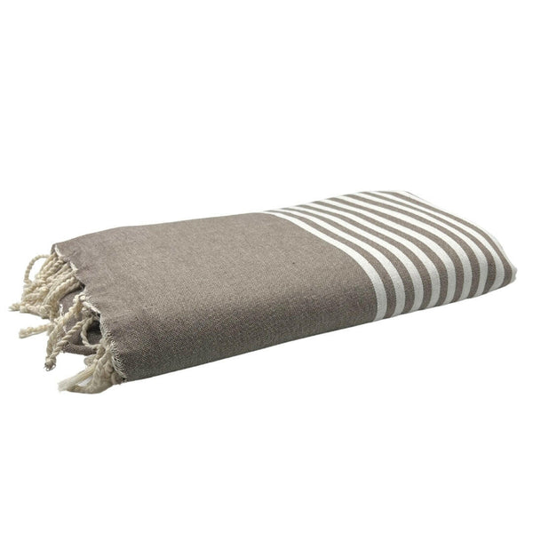 fouta XXL Arthur taupe color folded beach towel XXL - BY FOUTAS