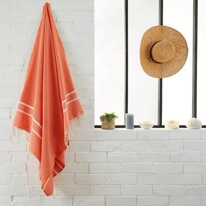 Fouta Chevrons Orange - 100 x 200 cm | Toalla de playa