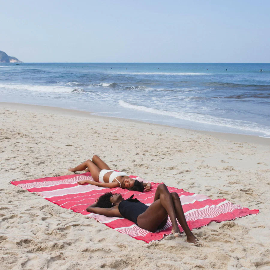 Fouta XXL Arthur Rouge - 200 x 300 cm | Toalla de playa grande | Manta de sofá