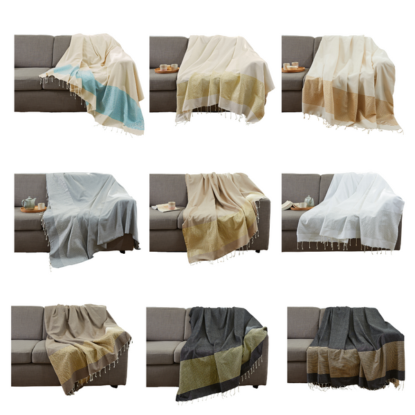 Fouta XXL Lurex - 200 x 300 cm | Manta de sofá | Colcha de cama BY FOUTAS